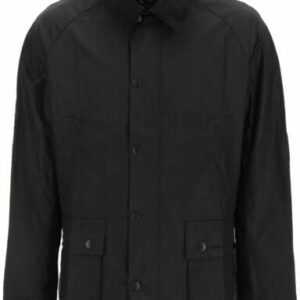 BARBOUR ASHBY WAXED JACKET S Black Cotton