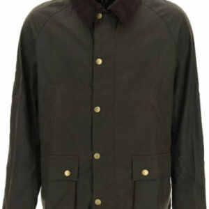 BARBOUR ASHBY WAXED JACKET S Brown, Green Cotton