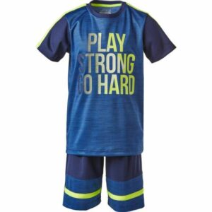 BCG Boys' Play Strong Go Hard Graphic T-Shirt and Shorts Set Blue/Navy Blue, 4 Youth - Boy's Athletic Tops at Academy Sports