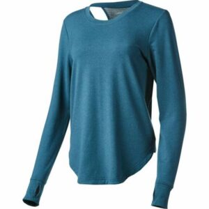 BCG Women's Petal Hem Long Sleeve Pullover Sweatshirt Aqua/Turquoise Dark, Large - Women's Core/Basic Tops at Academy Sports