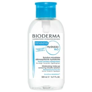 BIODERMA Hydrabio H2O Micellar Water Cleanser Makeup Remover for Sensitive Skin with Pump - 16.7 oz