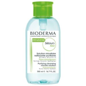 BIODERMA Sebium H2O Micellar Water Makeup Remover Combination to Oily Skin with Pump - 16.7 fl oz