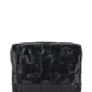 BOTTEGA VENETA CASSETTE PAPER CALF CLUTCH OS Black Leather