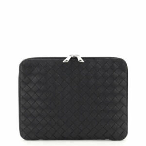 BOTTEGA VENETA HIDROLOGY MEDIUM DOCUMENT CASE OS Black Leather