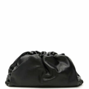 BOTTEGA VENETA THE POUCH LEATHER CLUTCH OS Black Leather