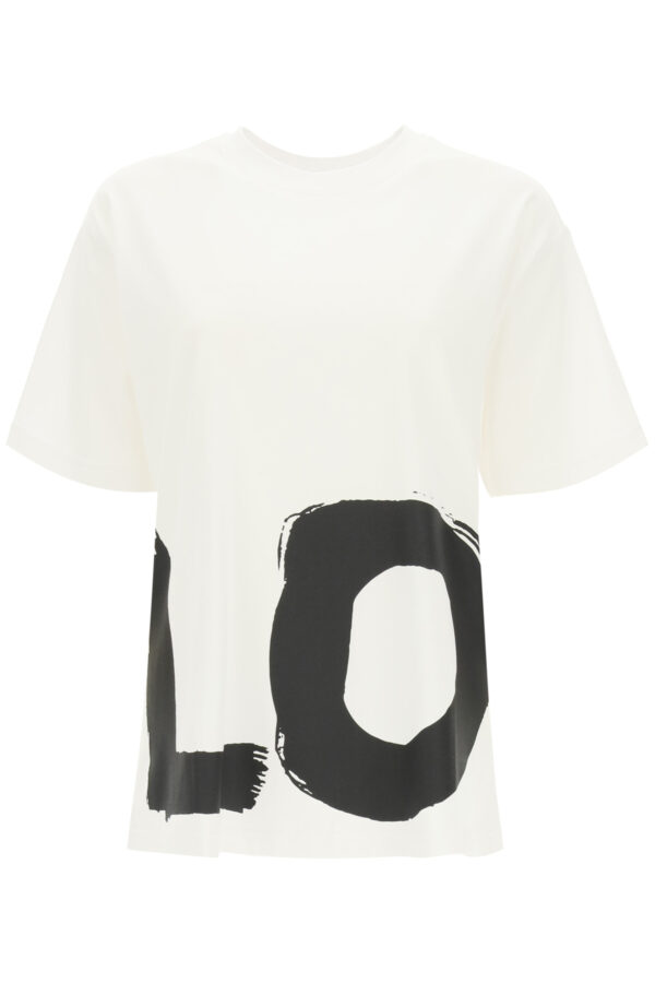 BURBERRY CARRICK OVERSIZED T-SHIRT WITH LOVE PRINT XXS White, Black Cotton