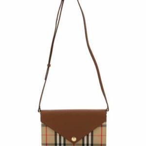 BURBERRY HANNAH MINIBAG OS Brown, Black, Red Cotton, Leather