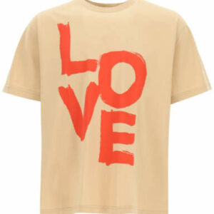 BURBERRY LOVE PRINT T-SHIRT XXS Beige, Red Cotton