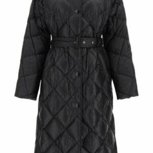 BURBERRY MABLETHORPE LONG DOWN JACKET WITH BELT M Black Technical