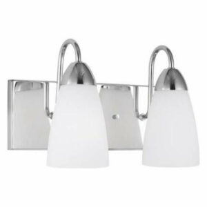 Balgarthno Place - 2 Light Bath Vanity Chrome Finish w/ Etched/White