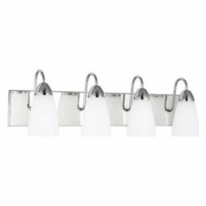 Balgarthno Place - 4 Light Bath Vanity Chrome Finish w/ Etched/White