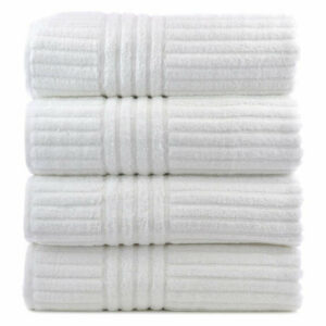 Bare Cotton Luxury Hotel and Spa Bath Towel, Set of 4, White