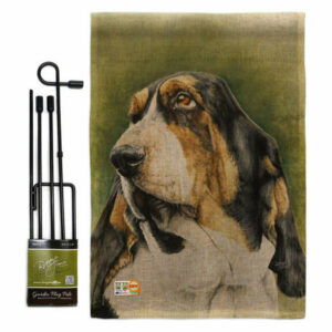 Basset Hound Nature Pets Garden Flag Set