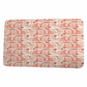 Beach Vacation Fishwich Coastal Print Bath Mat, Coral, 17"x24"