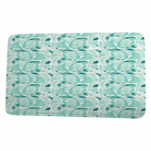 Beach Vacation Fishwich Coastal Print Bath Mat, Teal, 17"x24"