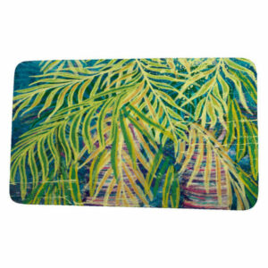 Beach Vacation Malibu Floral Print Bath Mat, Teal, 17"x24"