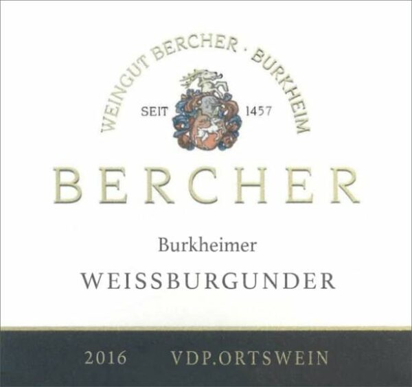 Bercher 2016 Weissburgunder Burkheimer - Pinot Blanc White Wine