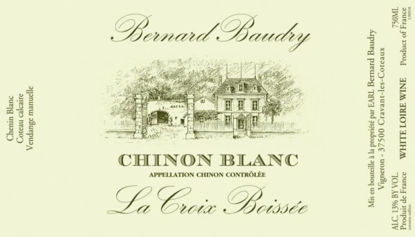 Bernard Baudry 2018 Chinon Blanc La Croix Boissee - Chenin Blanc White Wine