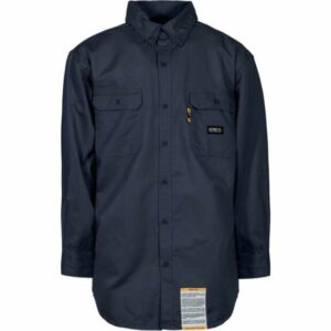 Berne Men's FR Button-Down Workshirt Navy Blue, 5X-Large - Men's Longsleeve Work Shirts at Academy Sports - FRSH10NV