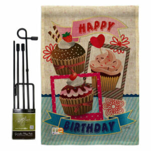 Birthday Cupcake Special Occasion Party & Celebration Garden Flag Set