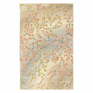 Blooming Floral & Vines Indoor Living Room Area Rug, 7'10"x10', Apric