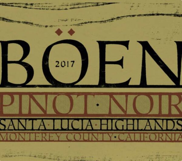 Boen 2017 Santa Lucia Highlands Pinot Noir - Red Wine