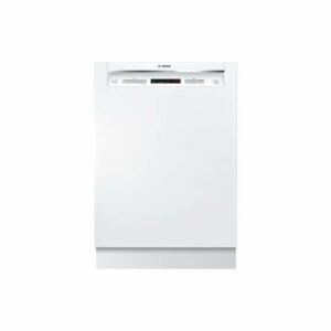 Bosch SHEM63W5 24 Inch Wide 16 Place Setting Energy Star Built-In Full Console Dishwasher with Recessed Handle and Speed 60 White Dishwashers