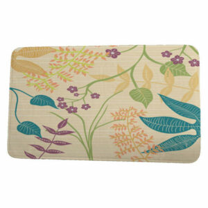 Botanical Blooms Botanical Floral Print Bath Mat, Gold, 17"x24"