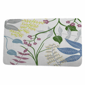 Botanical Blooms Botanical Floral Print Bath Mat, Gray, 17"x24"