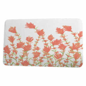 Botanical Blooms Lavender Floral Print Bath Mat, Coral, 21"x34"