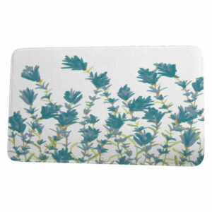 Botanical Blooms Lavender Floral Print Bath Mat, Teal, 17"x24"