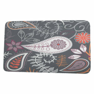 Botanical Blooms Paisley Floral Floral Print Bath Mat, Gray, 21"x34"