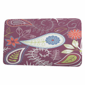 Botanical Blooms Paisley Floral Floral Print Bath Mat, Purple, 17"x24"