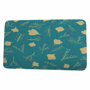 Botanical Blooms Spring Blooms Floral Print Bath Mat, Teal, 17"x24"