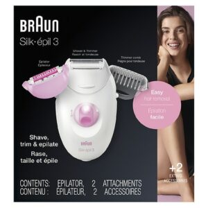 Braun 3-270, Epilator for Women for Long-Lasting Hair Removal - 1.0 ea