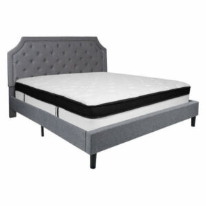 Brighton King Size Upholstered Bed With Mattress SL-BMF-12-GG