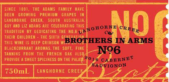 Brothers in Arms No. six 2016 Cabernet Sauvignon - Red Wine