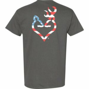 Browning Women's Pretty Flag Buckheart Graphic T-Shirt Gray, Large - Women's Graphic Tops at Academy Sports