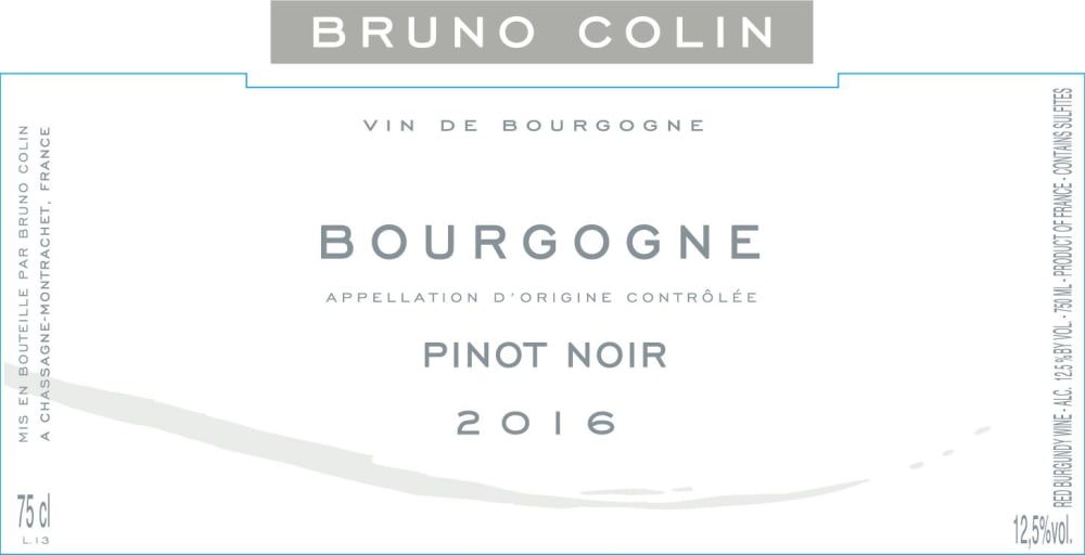 Bruno Colin 2016 Bourgogne Pinot Noir - Red Wine