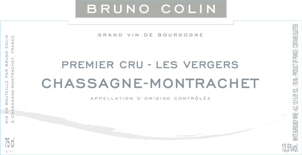 Bruno Colin 2017 Chassagne Montrachet Premier Cru Vergers - Chardonnay White Wine