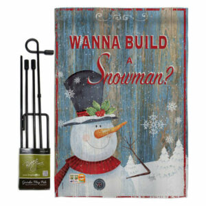 Build a Snowman Winter Christmas Garden Flag Set