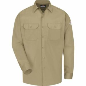 Bulwark Men's Excel FR ComforTouch Work Shirt Khaki, 2X-Large - Men's Longsleeve Work Shirts at Academy Sports