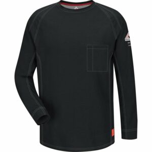 Bulwark Men's iQ Series Flame Resistant Long Sleeve T-Shirt Black, Small - Men's Longsleeve Work Shirts at Academy Sports