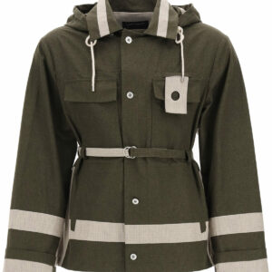 CRAIG GREEN TWO-TONE UTILITY JACKET IN COTTON L Green, Beige Cotton