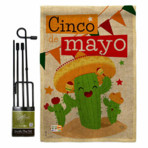 Cactus Fiesta Cinco de Mayo Country & Primitive Southwest Garden Flag