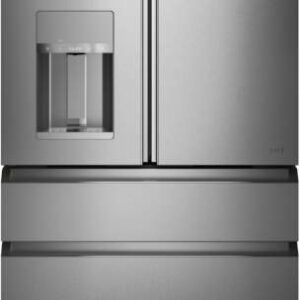 Cafe 5 Piece Kitchen Appliances Package with French Door Refrigerator, Over the Range Microwave and Dishwasher in Platinum Glass CAFERECOWODWHO12525