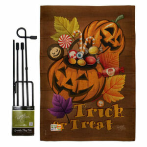 Candy Pumpkin Fall Halloween Garden Flag Set