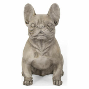 Carl Outdoor French Bulldog Garden Statue, Gray