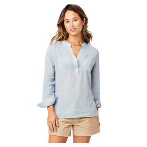 Carve Designs Dylan Gauze Shirt - Women's Iris Seersucker Lg