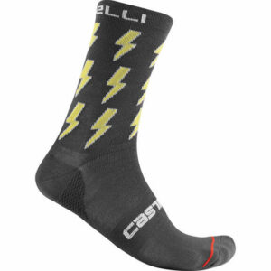 Castelli Pazzo 18 Socks - XXL - Dark Gray-Yellow